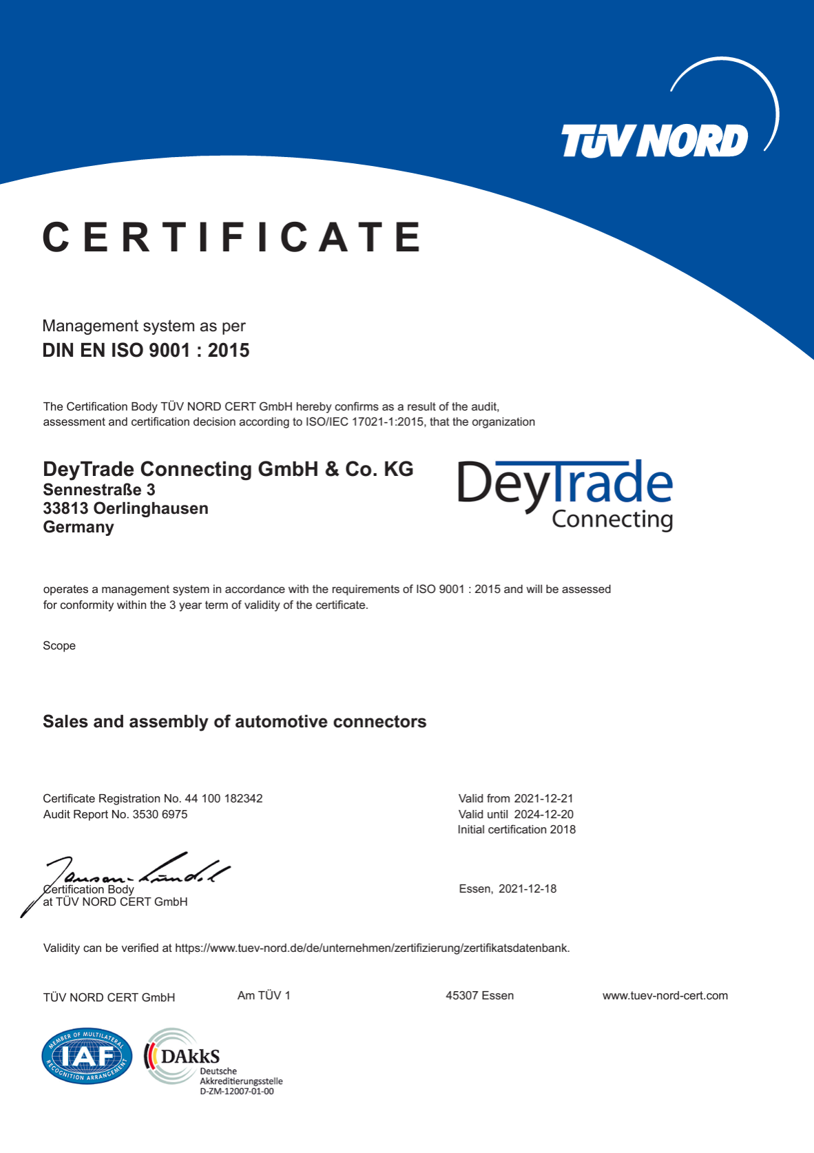 DIN ISO 9001:2015